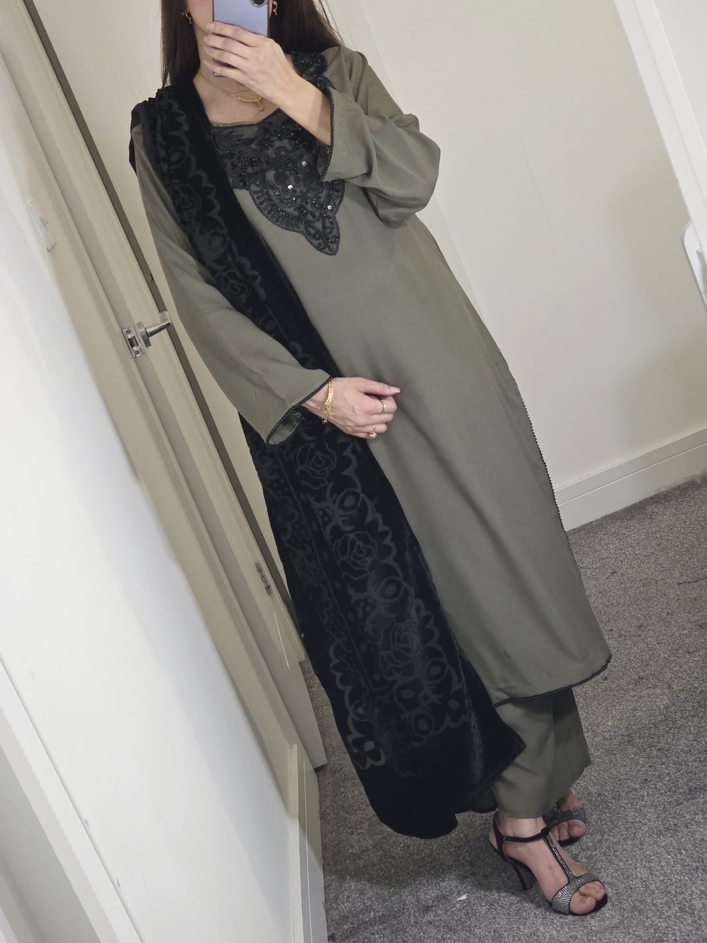 Uznau Embroidered Marina With Palachi Dupatta UZ-MR-GR06