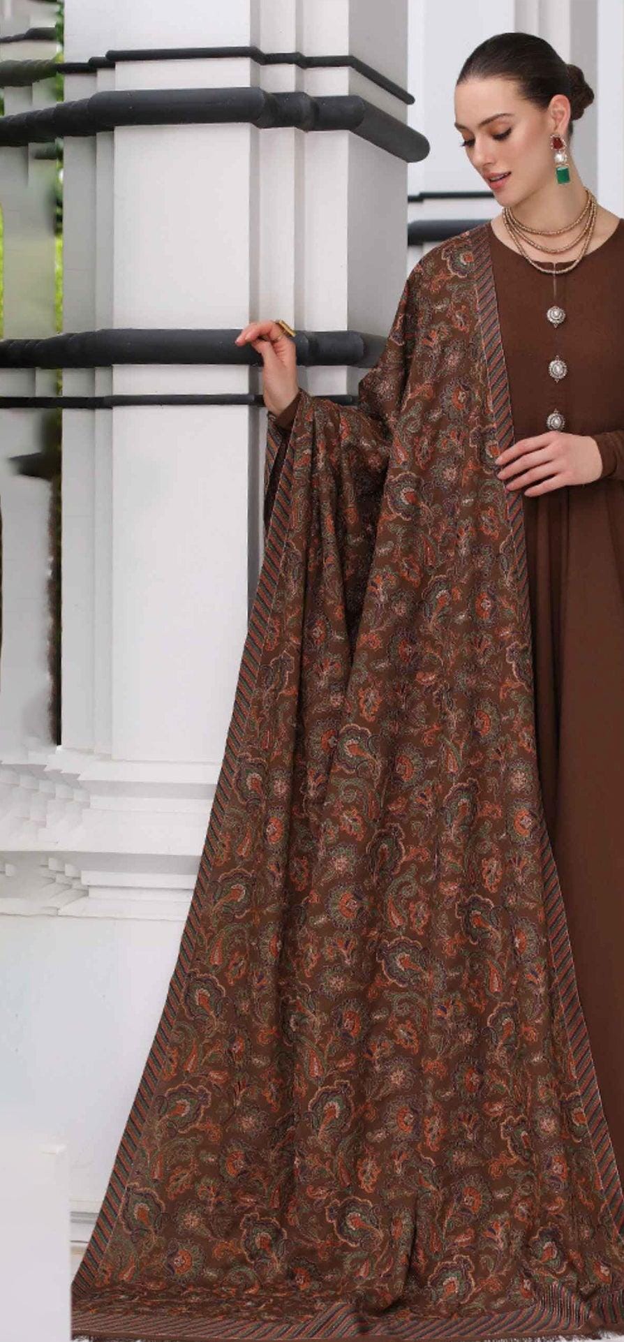 Uznau Embroidered Marina Three Piece Suit UZ-MR-BR011