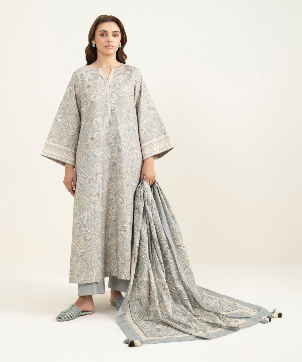 Sapphire Khaddar Three Piece Suit SP-KHD-GRY04