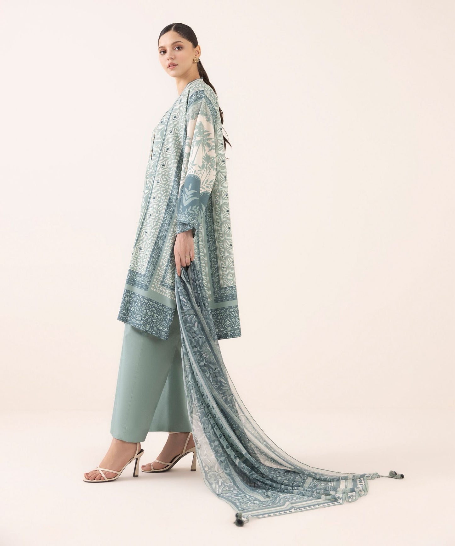 Sapphire Arabic Linen Three Piece Suit SP-LNN-GR05