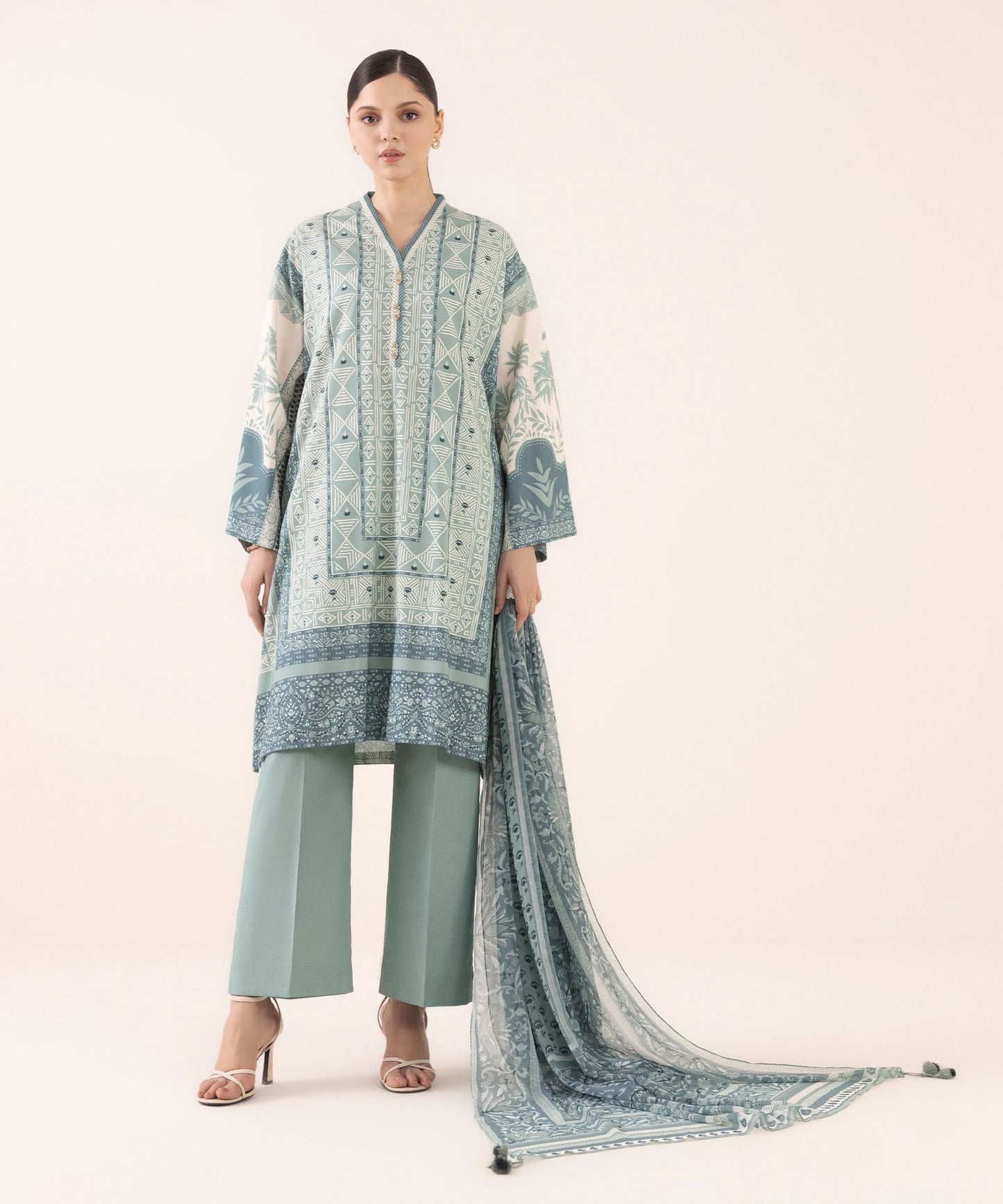 Sapphire Arabic Linen Three Piece Suit SP-LNN-GR05