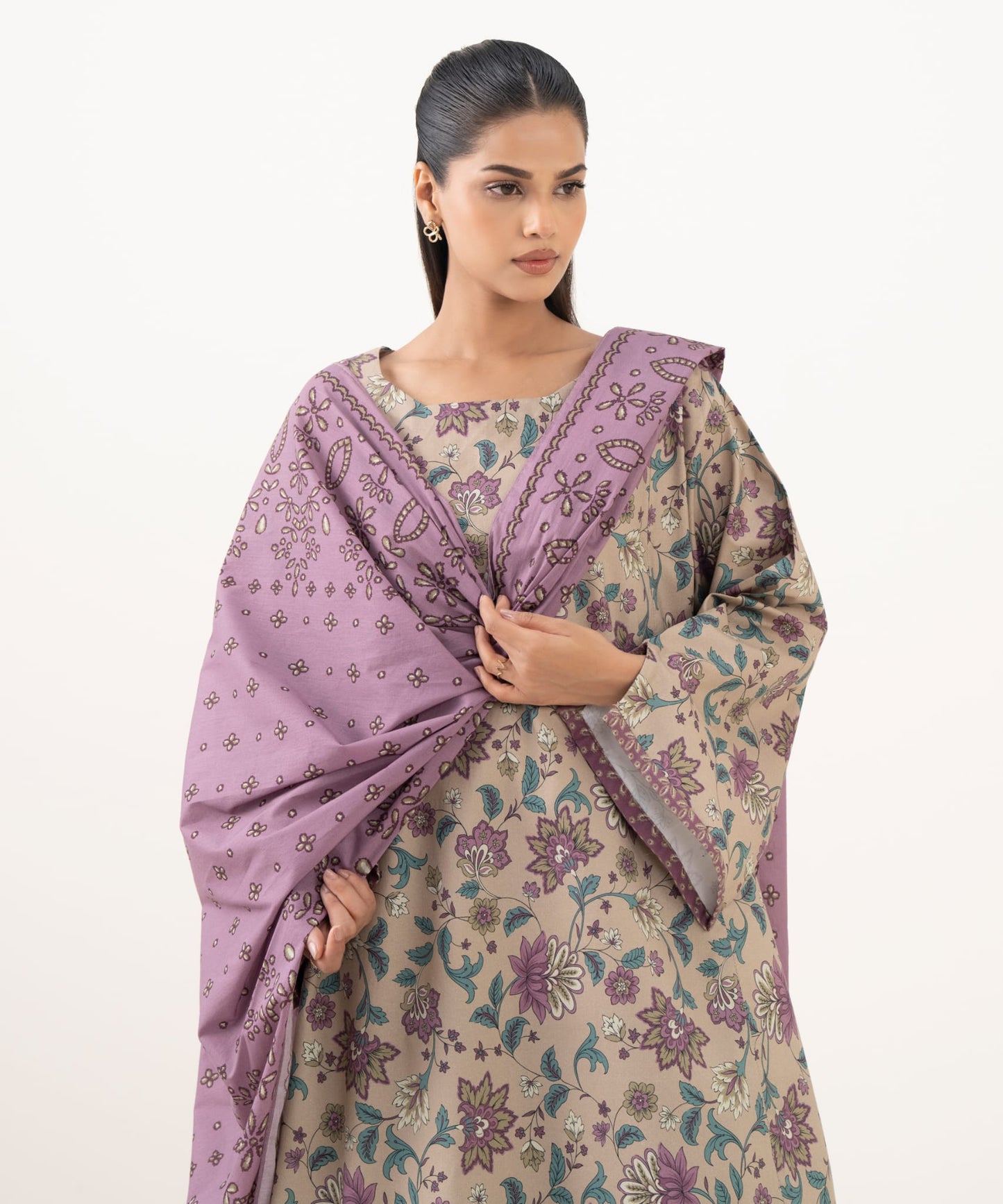 Sapphire Printed Cotton Three Piece Suit SP-CT-PRP03
