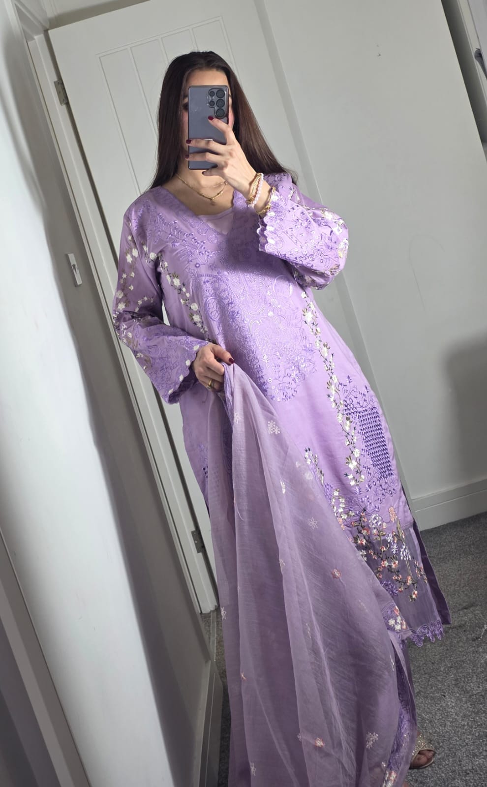 Uznau Embroidered Lawn Three Piece Suit UZ-LWN-PRP07