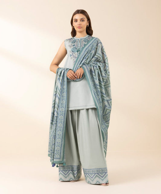 Sapphire Embroidered Lawn Three Piece Suit UZ-LWN-FR06