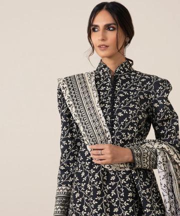 Sapphire Lawn Three Piece Suit SP-LWN-BLK023