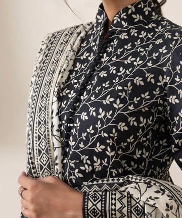 Sapphire Lawn Three Piece Suit SP-LWN-BLK023