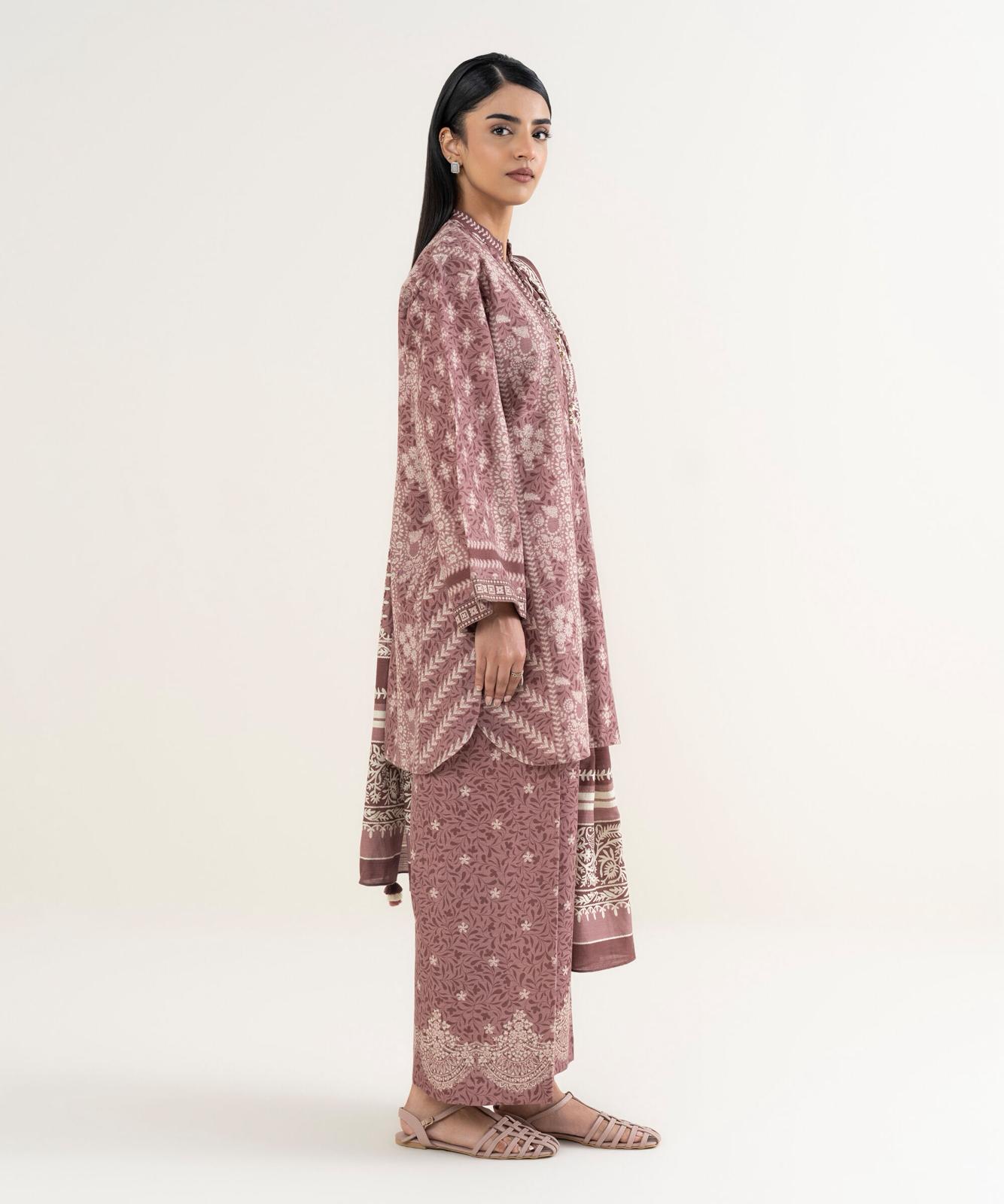 Sapphire Cotton Three Piece Suit SP-CT-PNK03