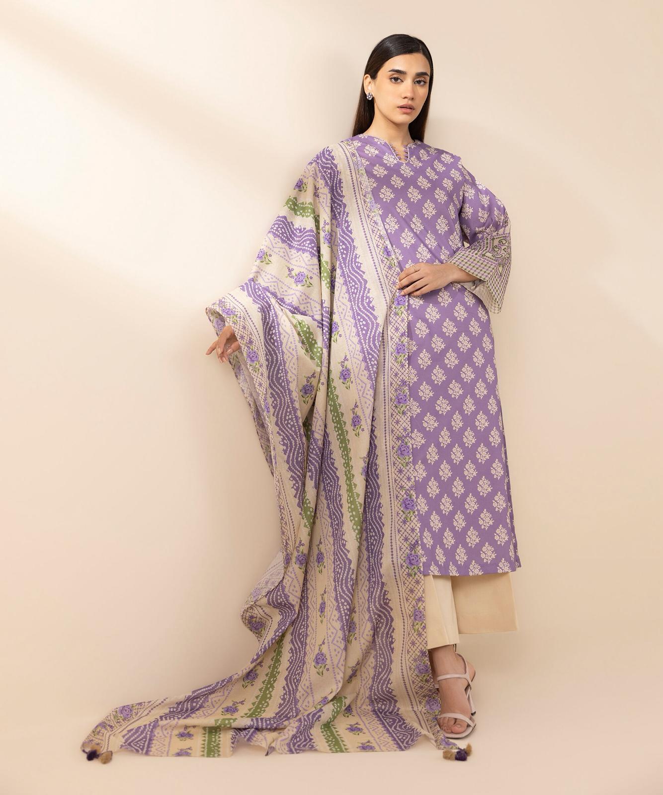 Sapphire Embroidered Lawn Three Piece Suit SP-LWN-PRP010