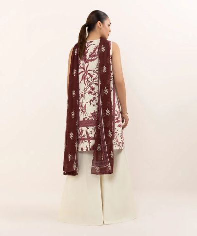 Sapphire Embroidered Cotton Three Piece Suit SP-CT-RD05