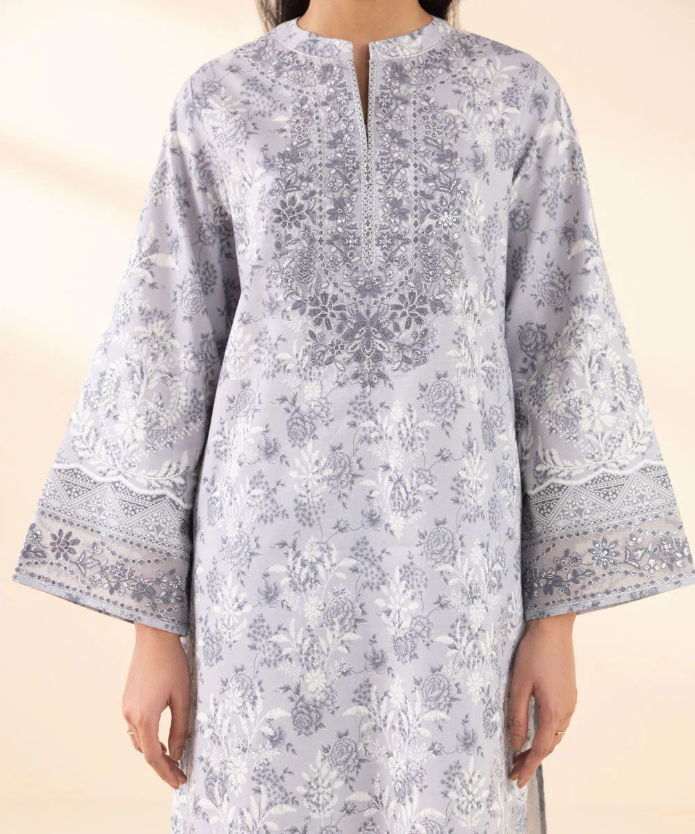 Sapphire Embroidered Three Piece Suit SP-LWN-GRY06