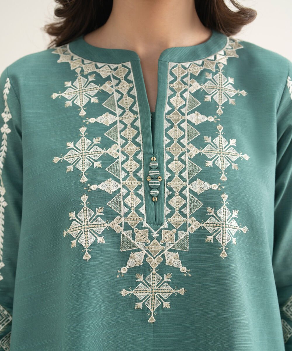 Sapphire Embroidered summer Linen (Arabic lawn) Three Piece Suit SP-LNN-GR06