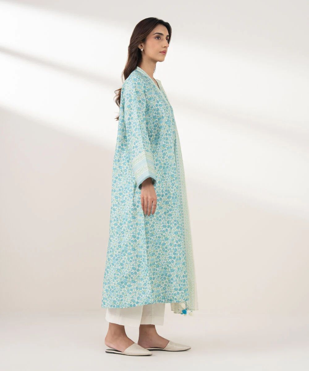Sapphire Printed Cotton Three Piece Suit SP-CT-FR01