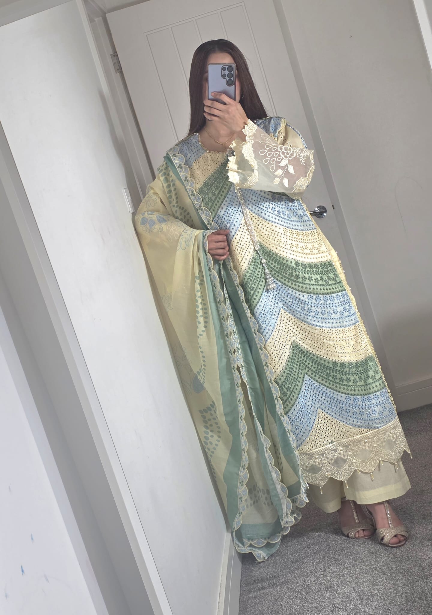 Uznau Lawn Three Piece Suit Maria B Inspired UZ-LWN-YL06