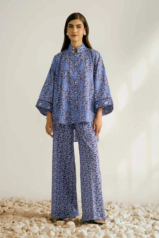 Nishat Organic Cotton Three Piece Suit NS-CT-BLU01