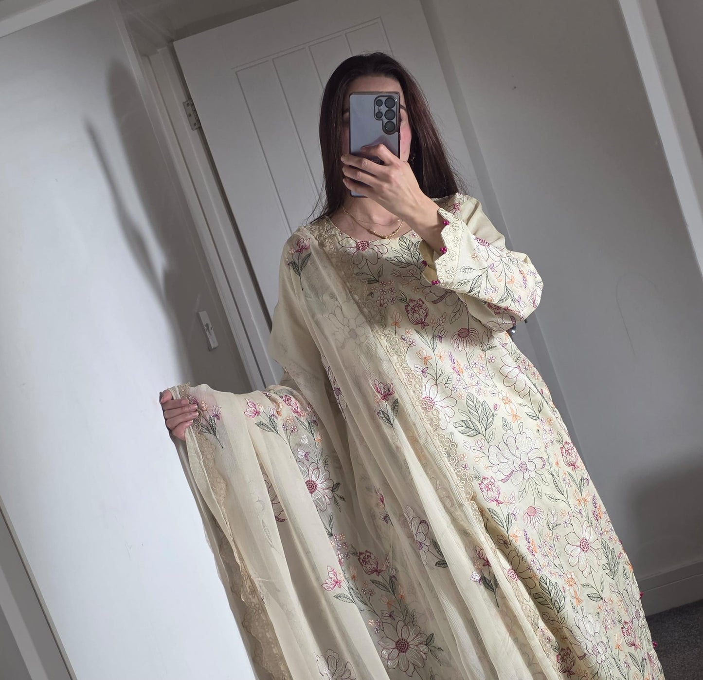 Uznau Embroidered Three Piece Suit UZ-LWN-BG01