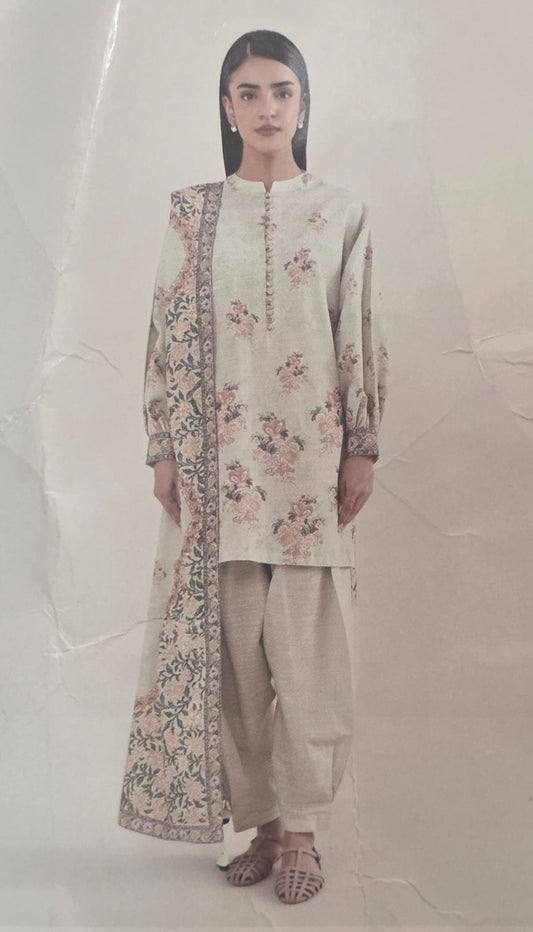 Sapphire Printed Cotton Three Piece Suit SP-CT-GR05