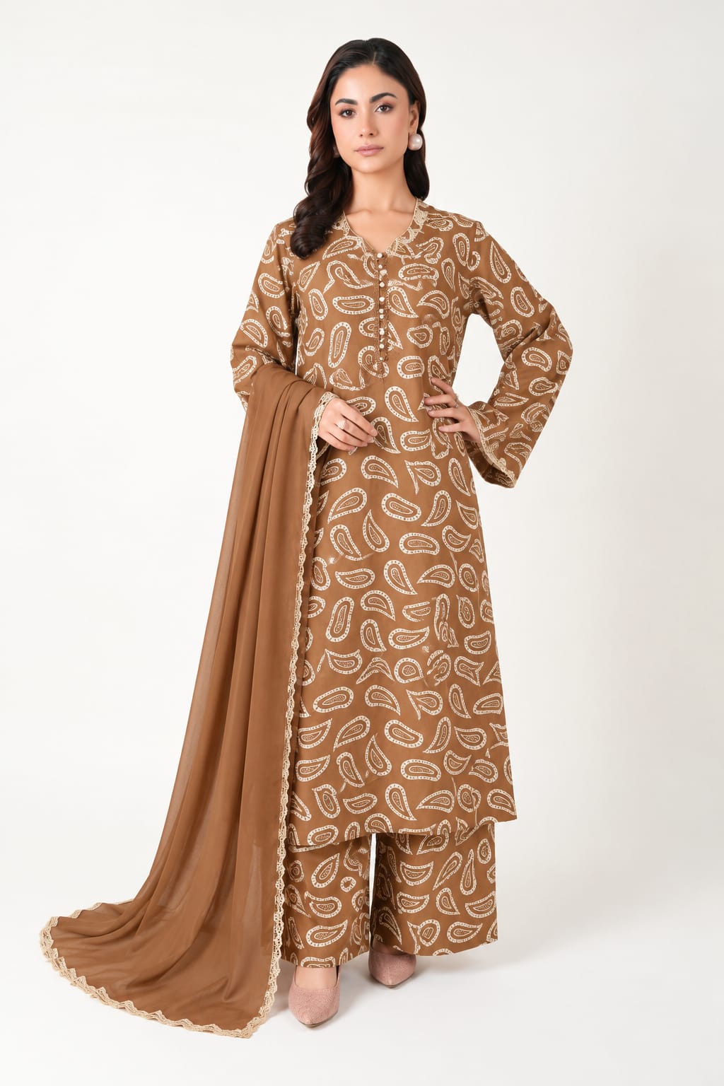 Uznau LinenThree Piece Suit UZ-LNN-BR033