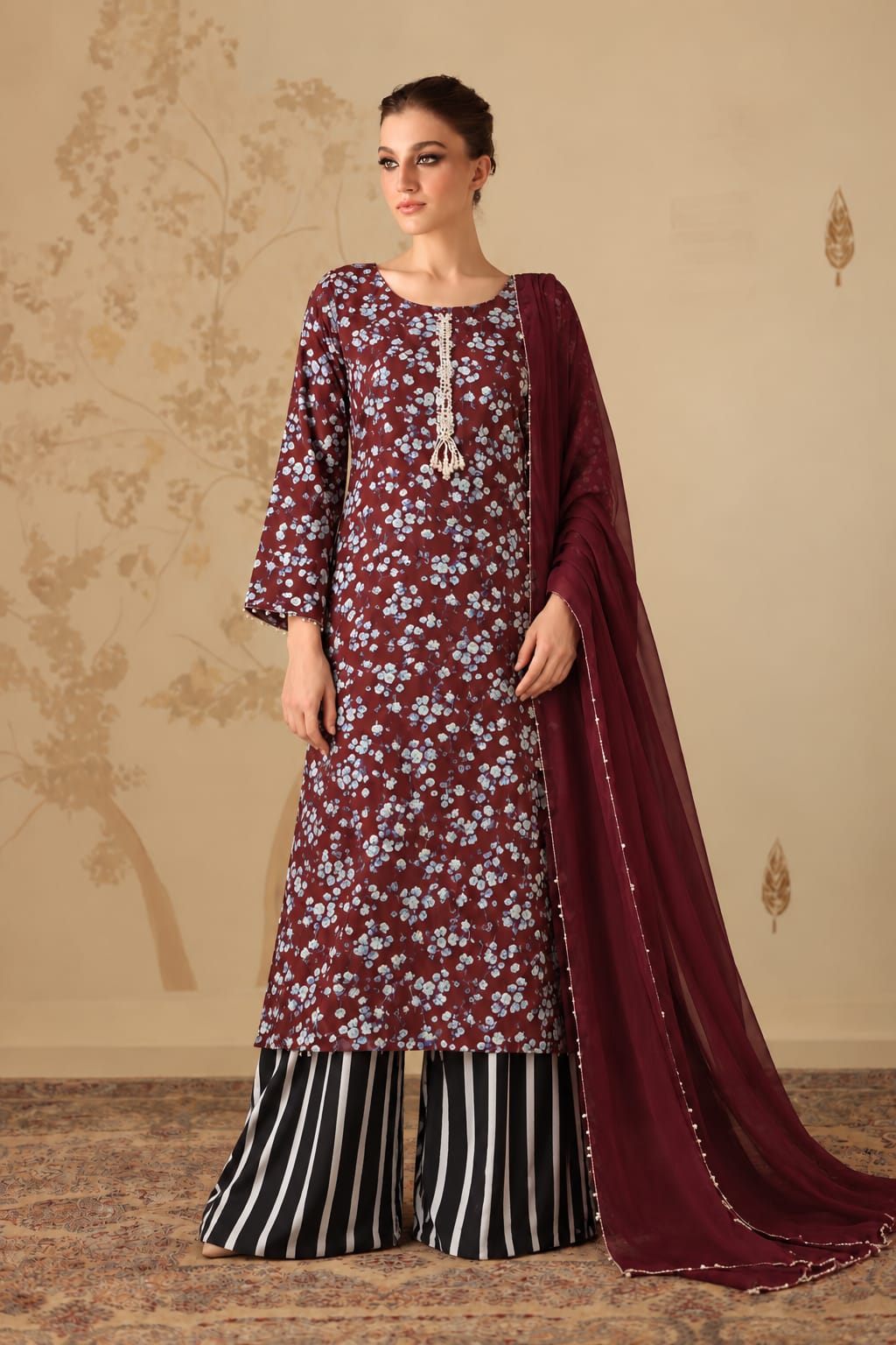 Uznau Linen Two Piece Co ord Suit UZ-LNN-RD013