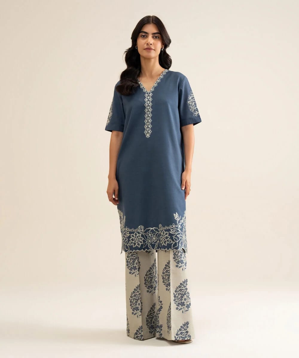 Sapphire Embroidered Khaddar Two Piece Suit SP-KHD-BLU08