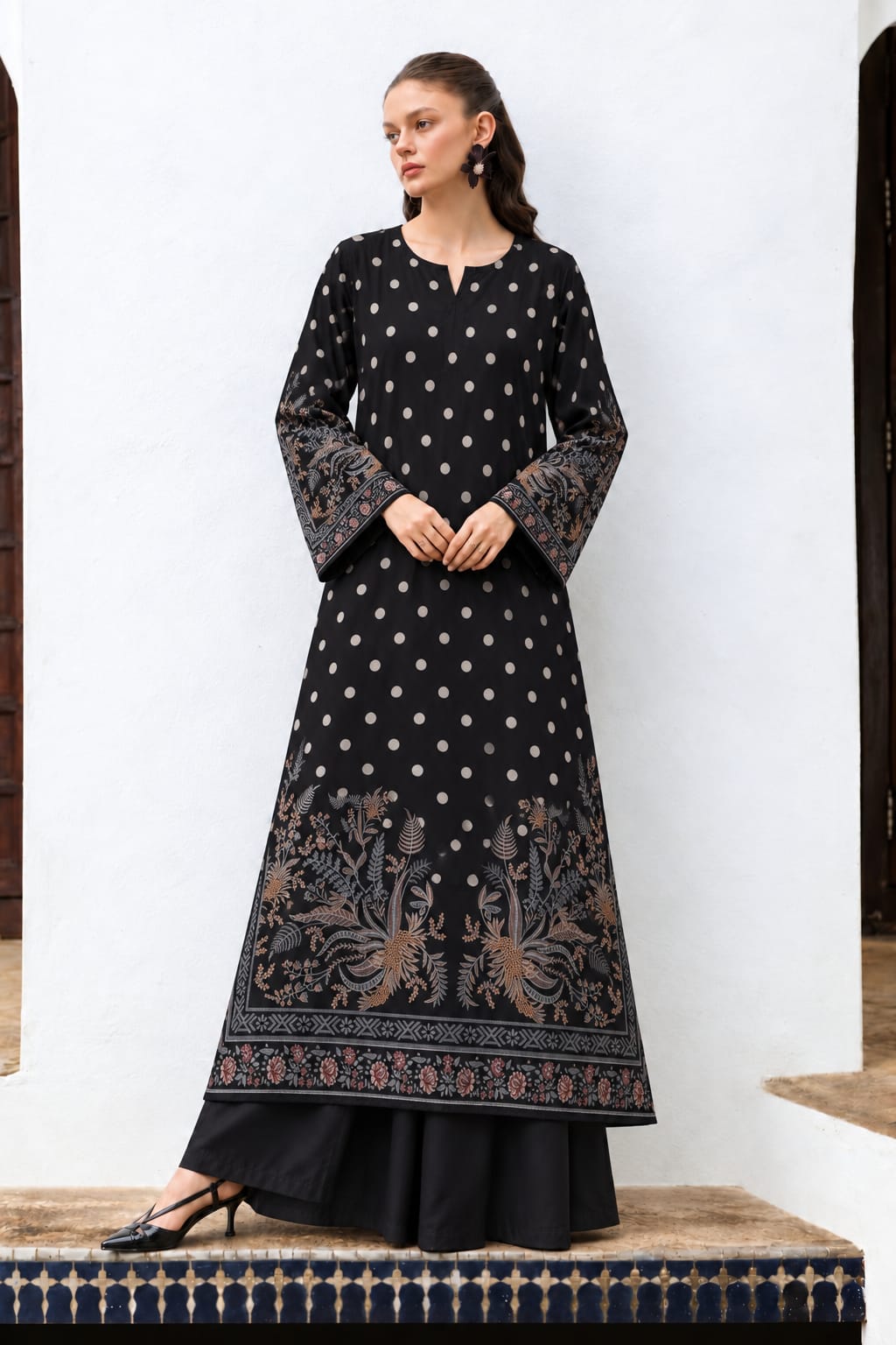 Uznau Marina Two Piece Kaftan UZ-MR-BLK026