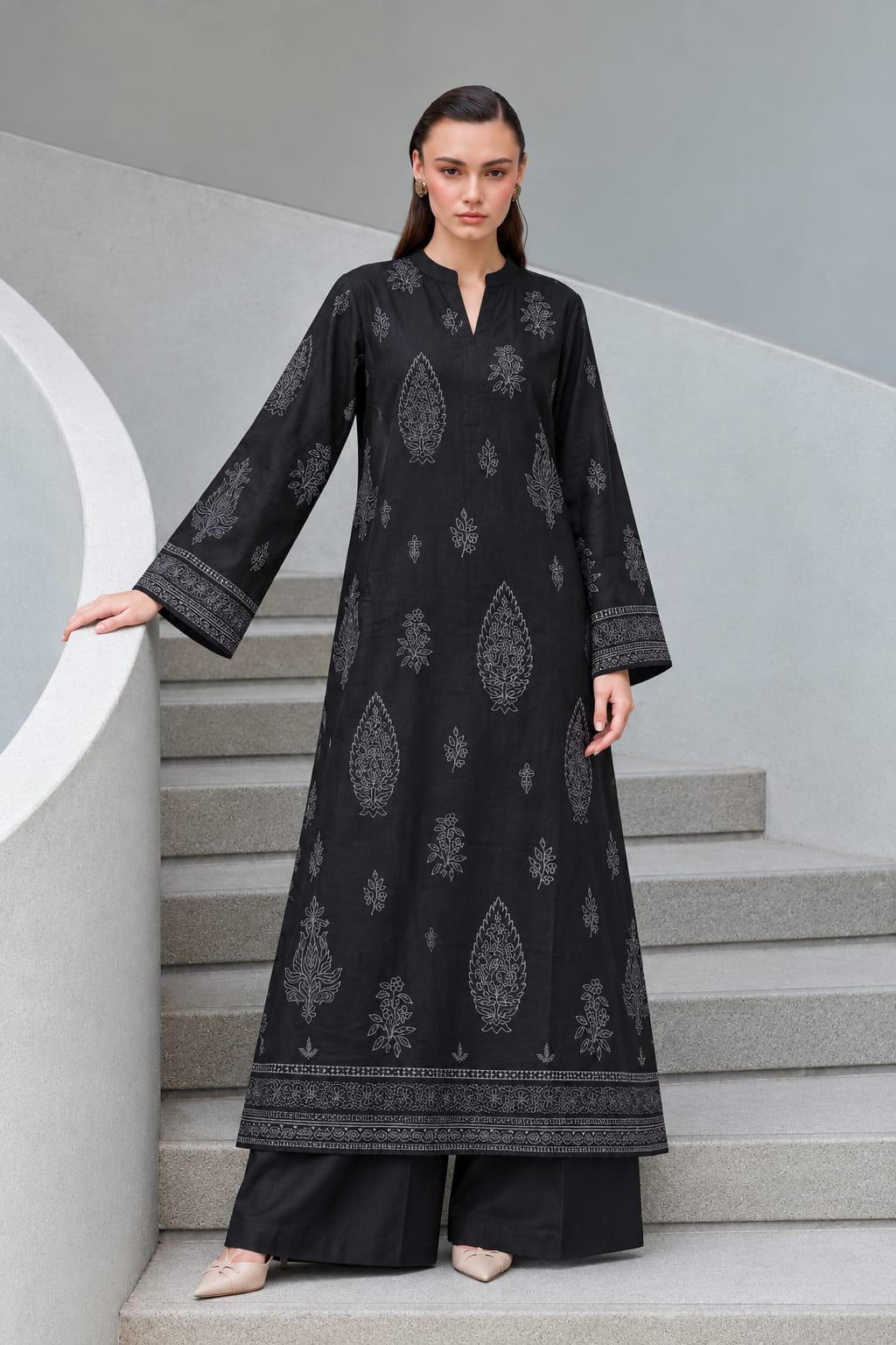 Uznau Marina Two Piece Kaftan UZ-MR-BLK029