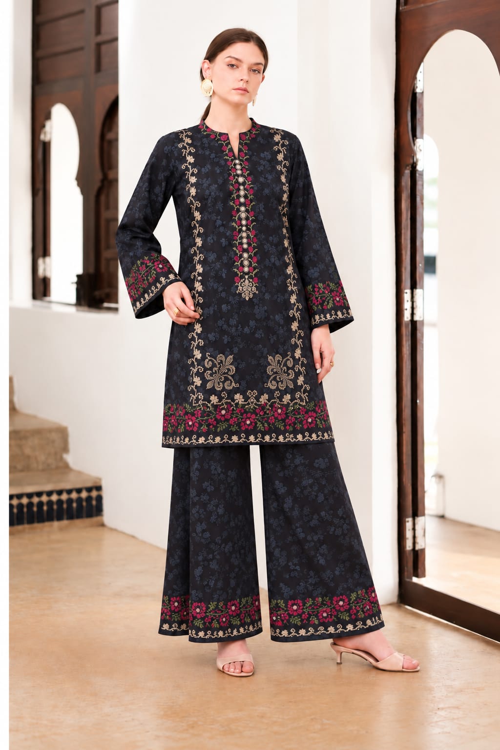 Uznau Marina Two Piece Co Ord UZ-MR-BLK034