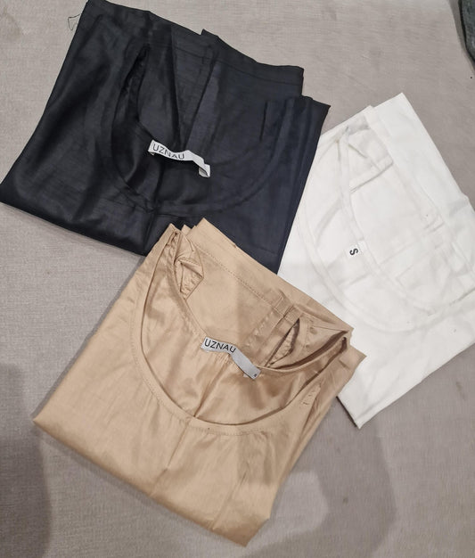 Pack Of Three (Black,White,Beige) Cotton Slips (Shameez) Slips-01