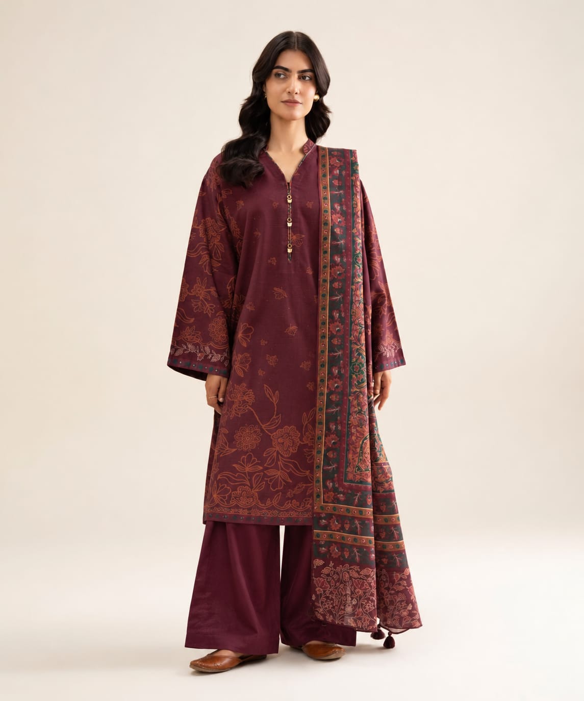 Sapphire Khaddar Three Piece Suit SP-KHD-RD03