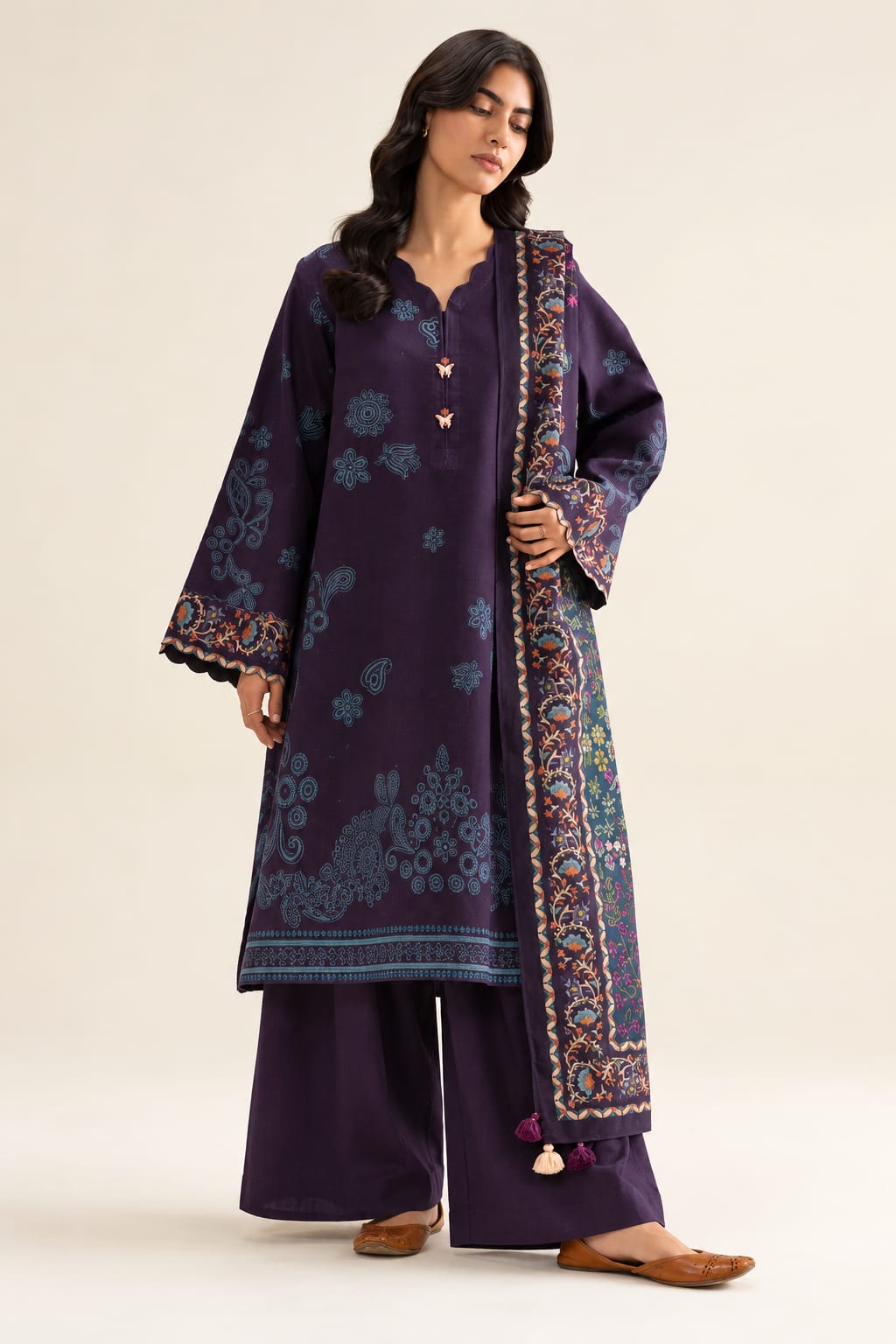 Sapphire Khaddar Three Piece Suit SP-KHD-PRP07