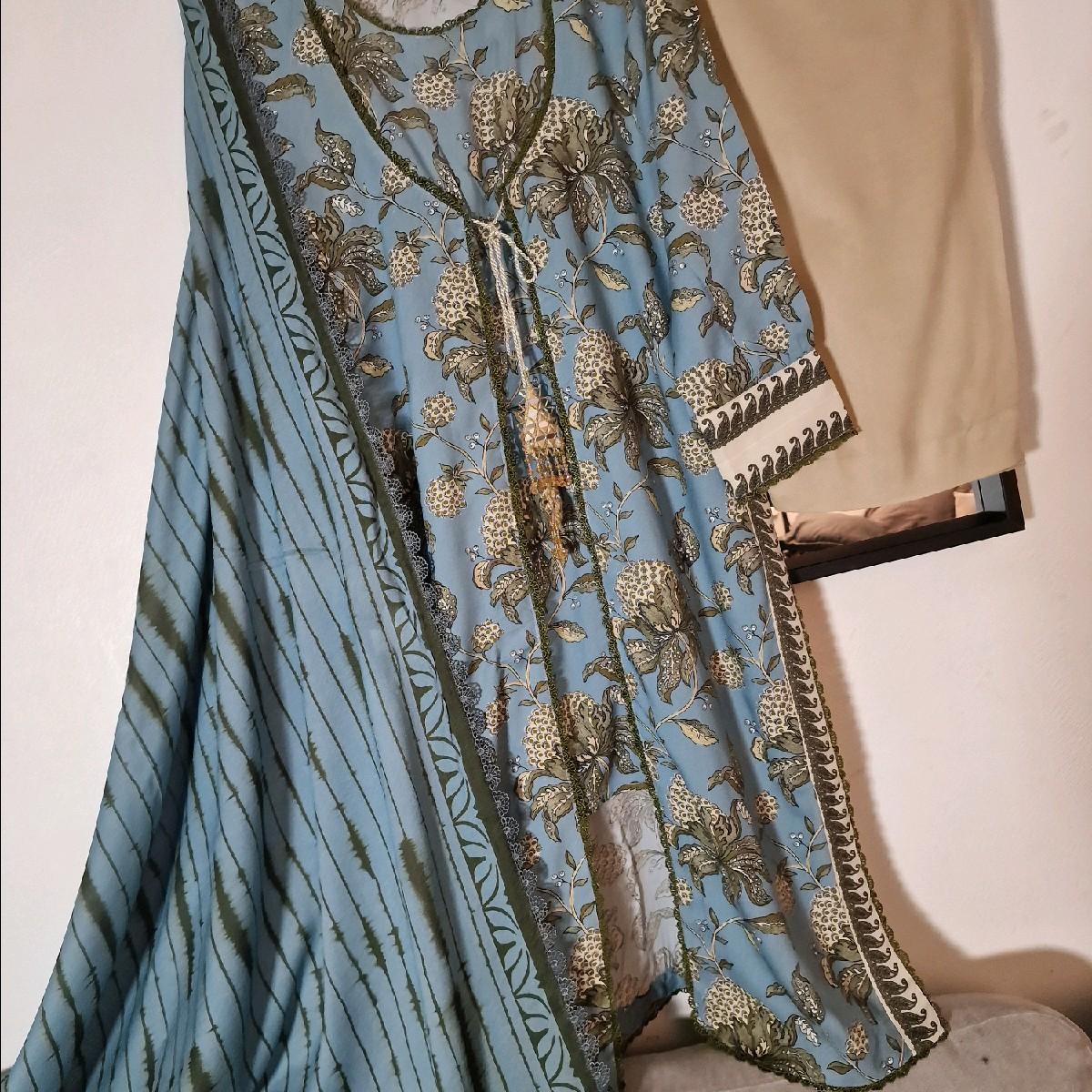 Sana safinaz linen Pakistani trouser kameez dupatta Clothing Traditional