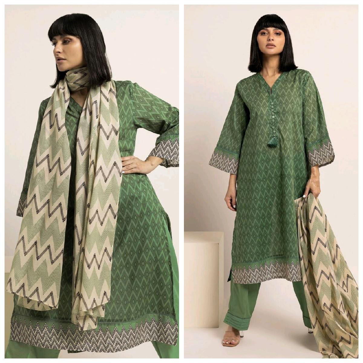 khaadi summer lawn tailored stiched Pakistani trouser kameez dupatta Traditional Clothing