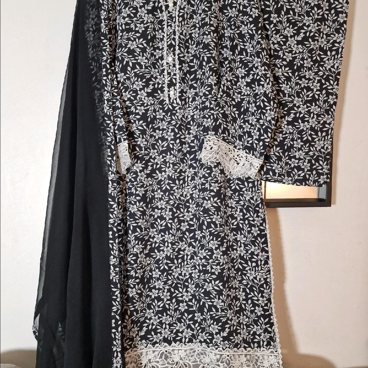 Uznau linen Pakistani trouser dupatta kameez Clothing Traditional