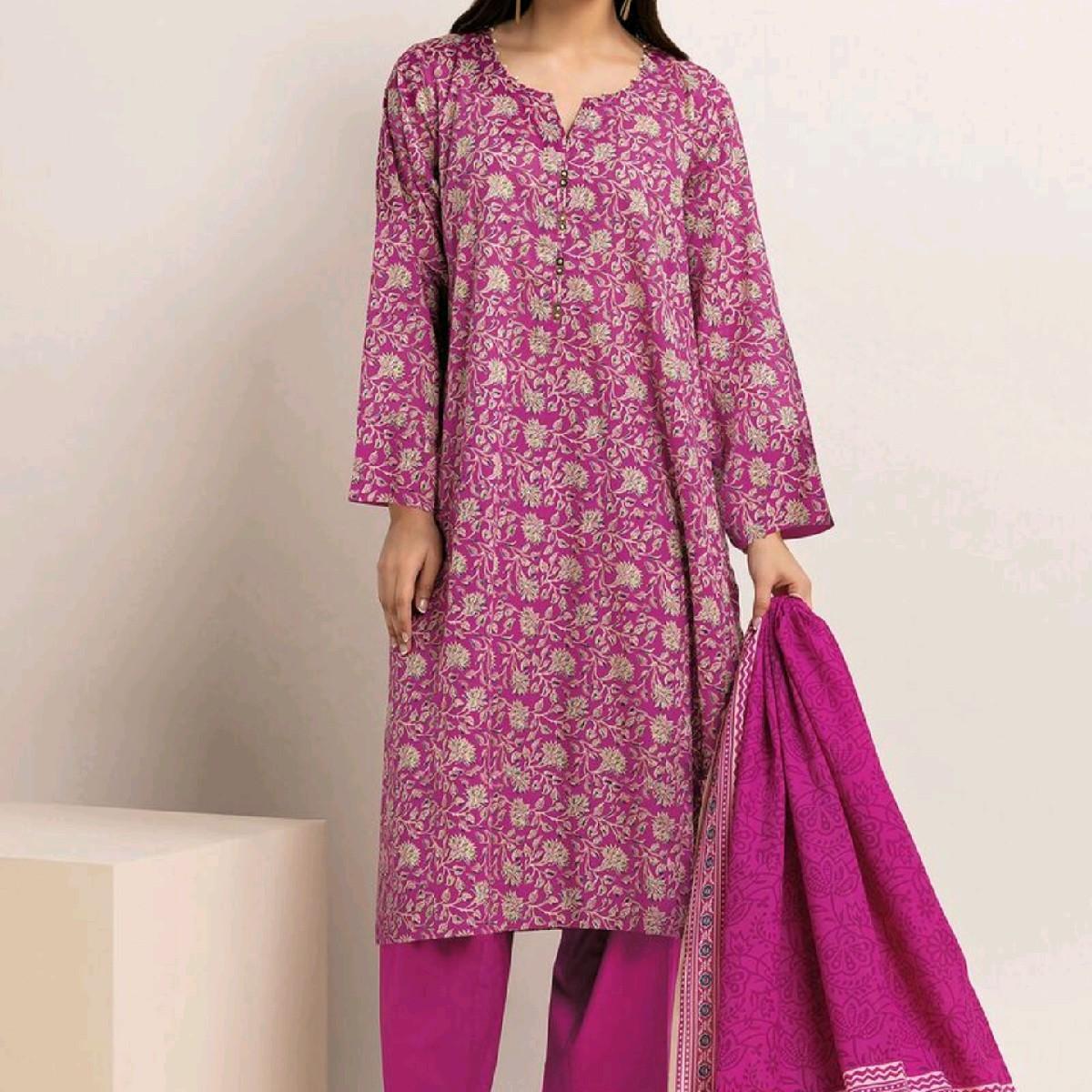 Khaadi Linen Embroided With Organza Dupatta Kameez Trouser Traditional Outfit