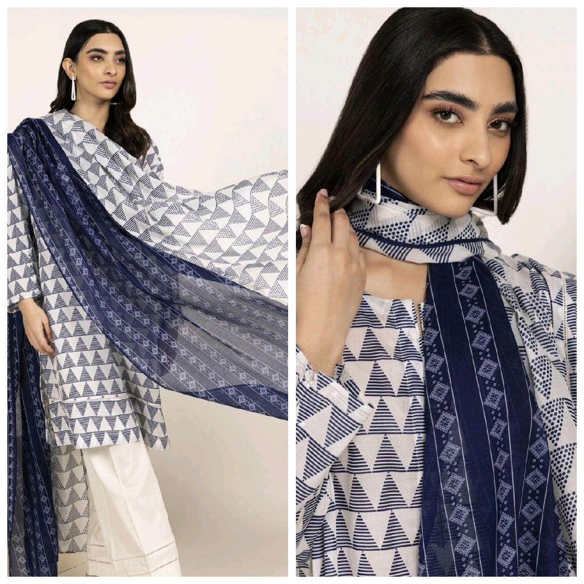 khaadi lawn summer tailored stiched Pakistani trouser kameez dupatta