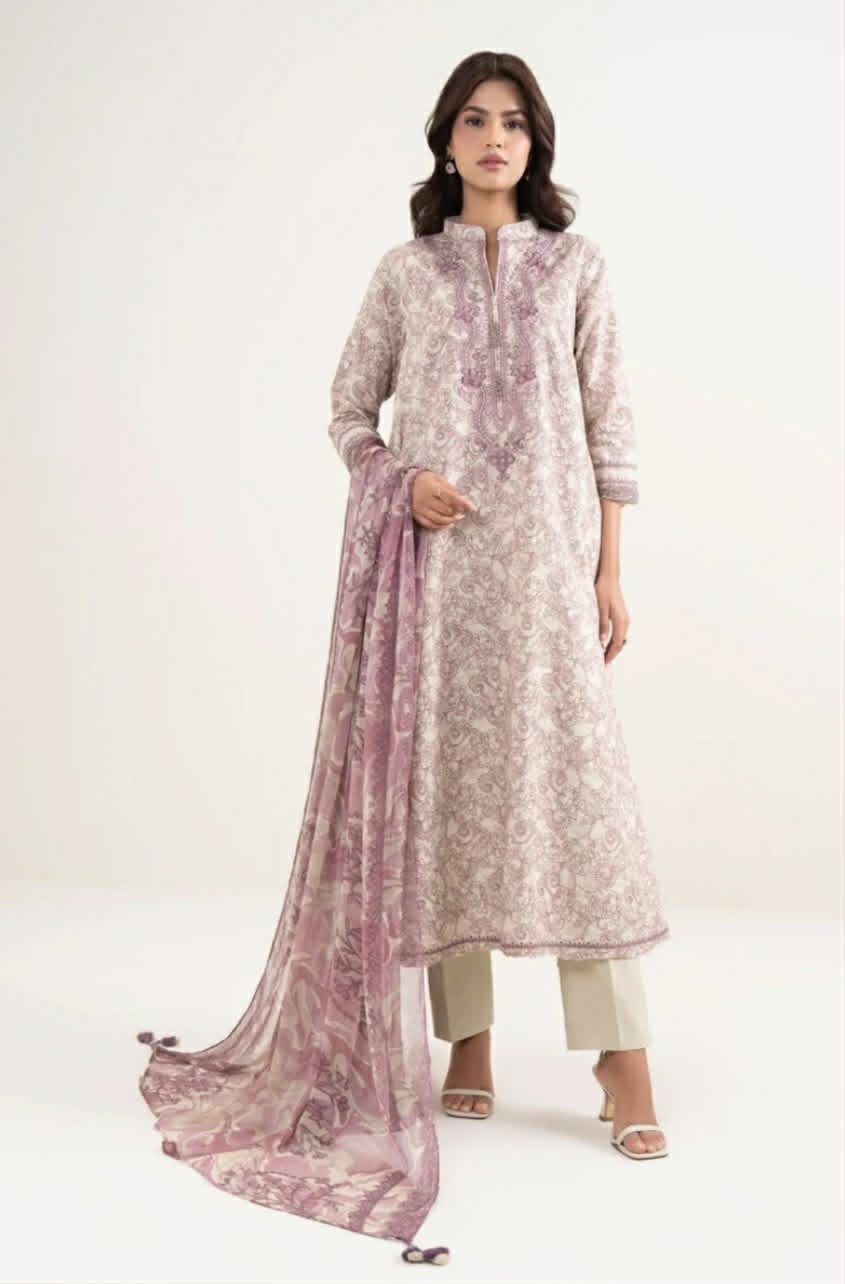 Sapphire Embroidered Lawn Three Piece Suit SP-LWN-WHT011
