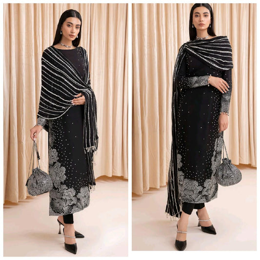 Uznau silk Pakistani trouser  kameez dupatta eid collection eid outfit Traditional Clothing