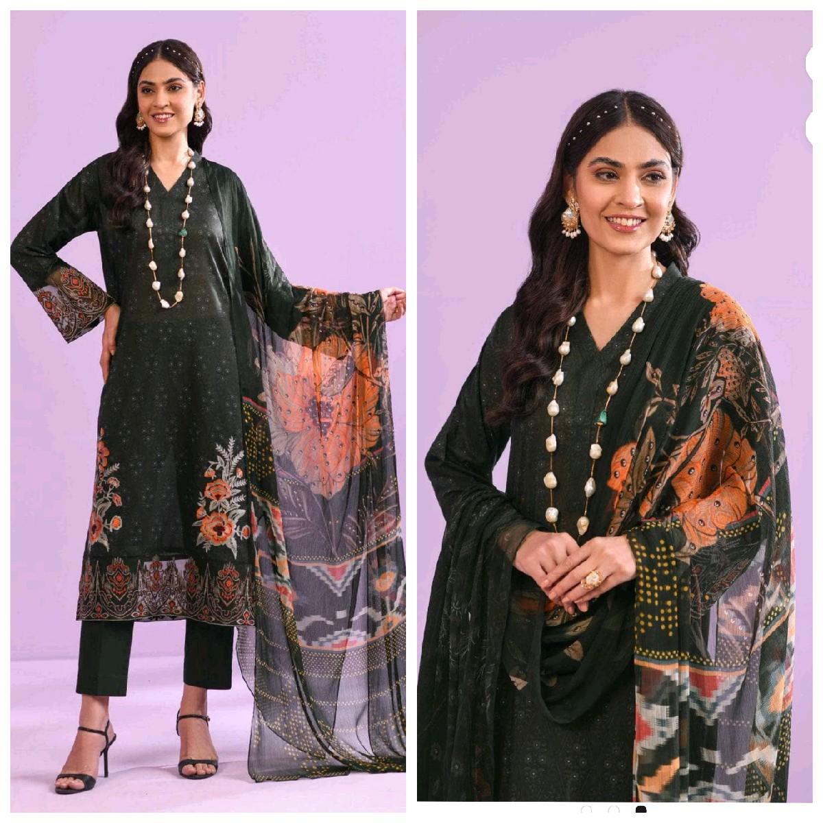 Nishat lawn embrioded pakistani trouser kameez dupatta  Traditional Clothing tailored stiched