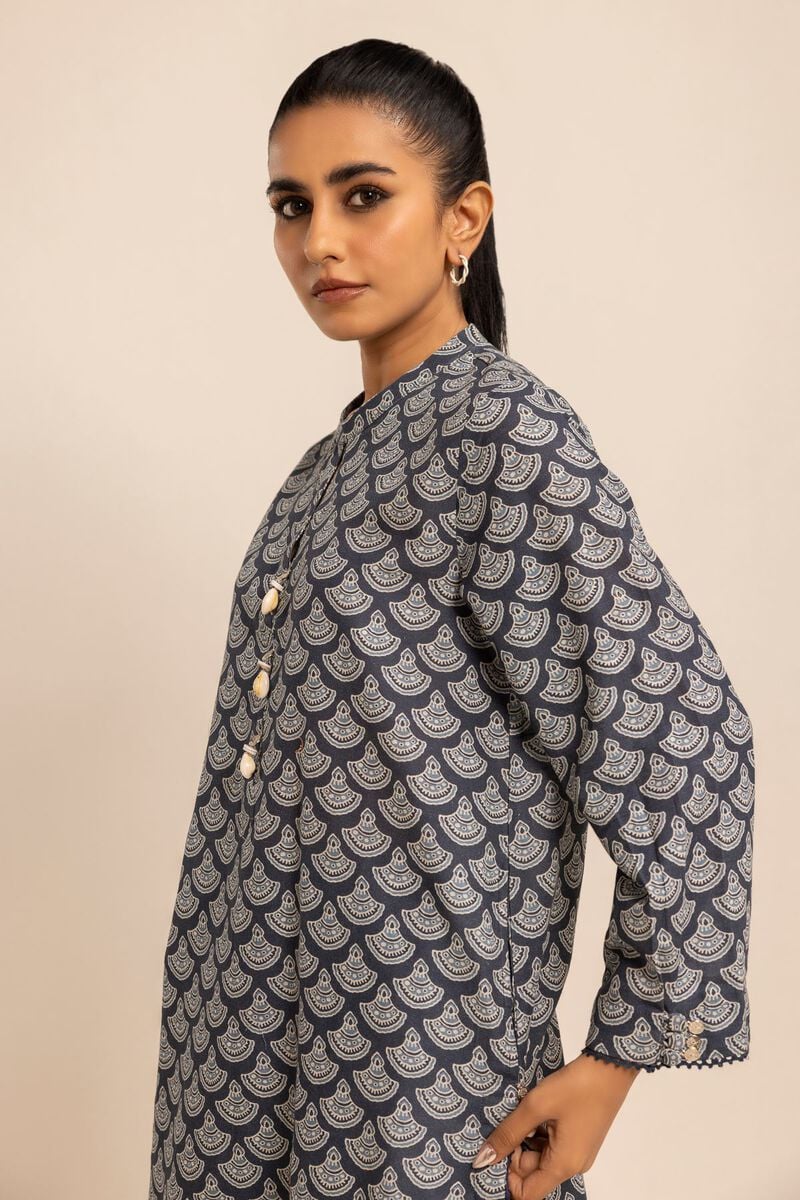 Khaadi Printed Khaddar Three Piece Suit KH-KHD-BLU01