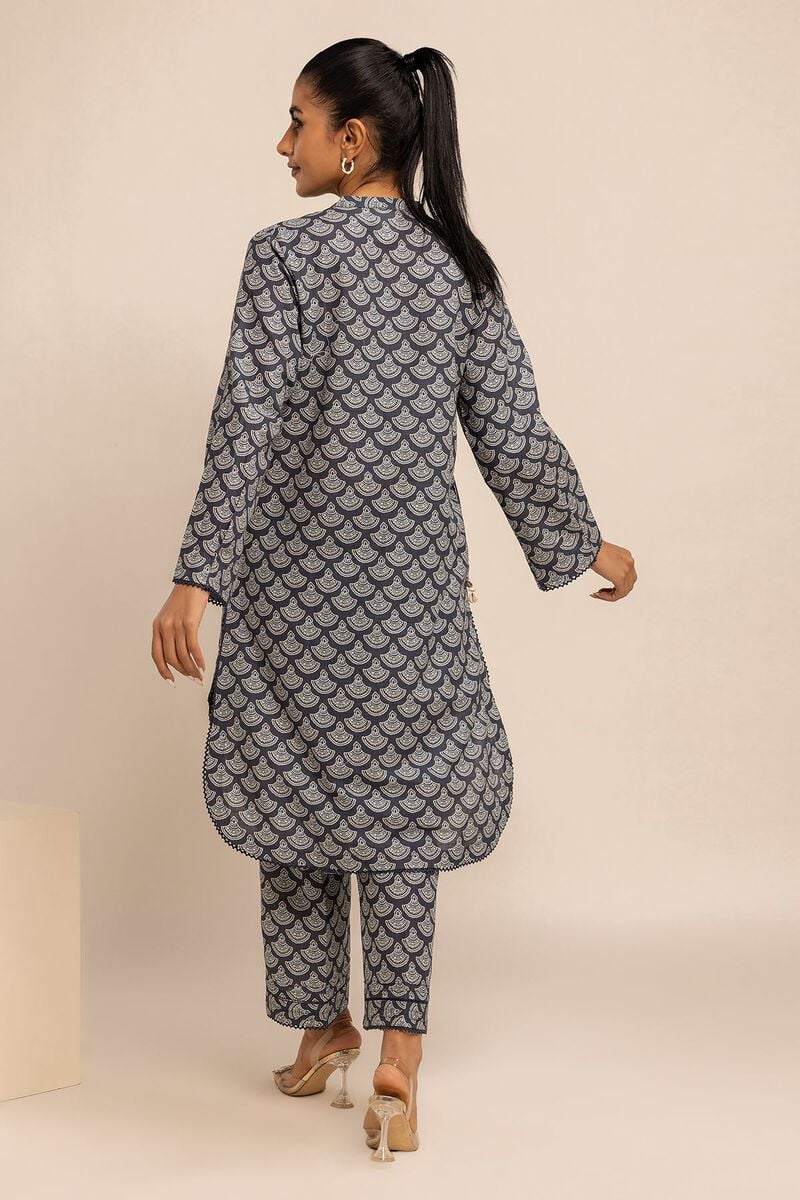 Khaadi Printed Khaddar Three Piece Suit KH-KHD-BLU01