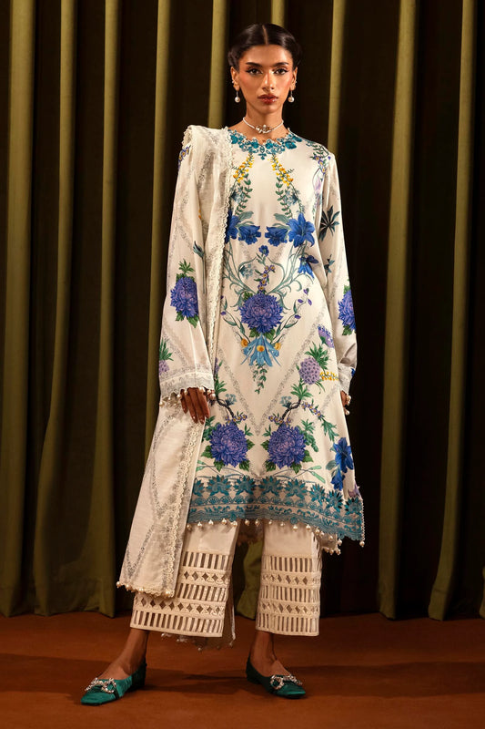 Sana Safinaz Embroided Linen Three Piece Suit SF-LNN-WHT01