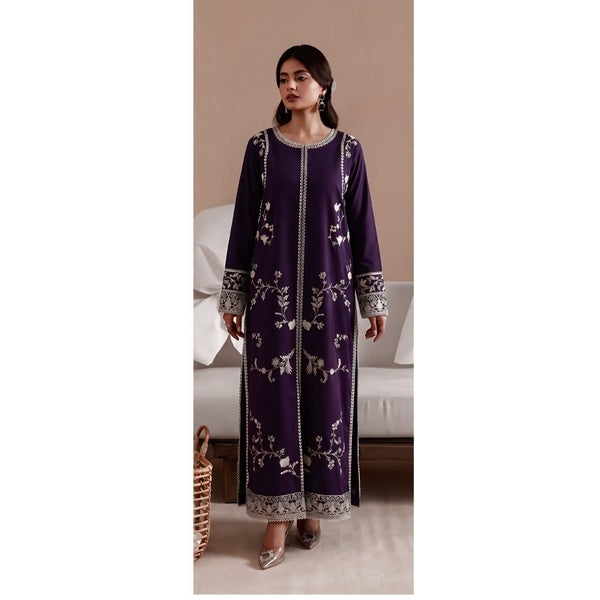 Uznau Embroidred Linen Kaftan Two Piece Suit UZ-LNN-PRP019