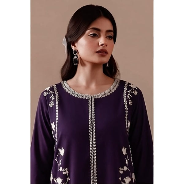 Uznau Embroidred Linen Kaftan Two Piece Suit UZ-LNN-PRP019